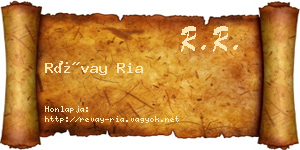Révay Ria névjegykártya
